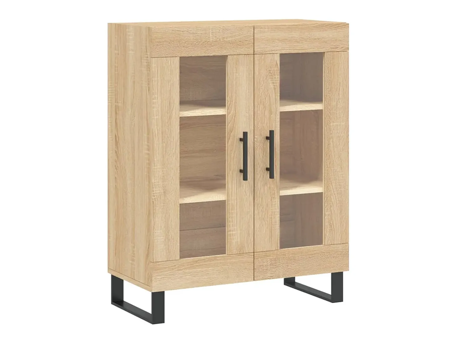 Aparador alto madera contrachapada color roble 69,5x34x180 cm