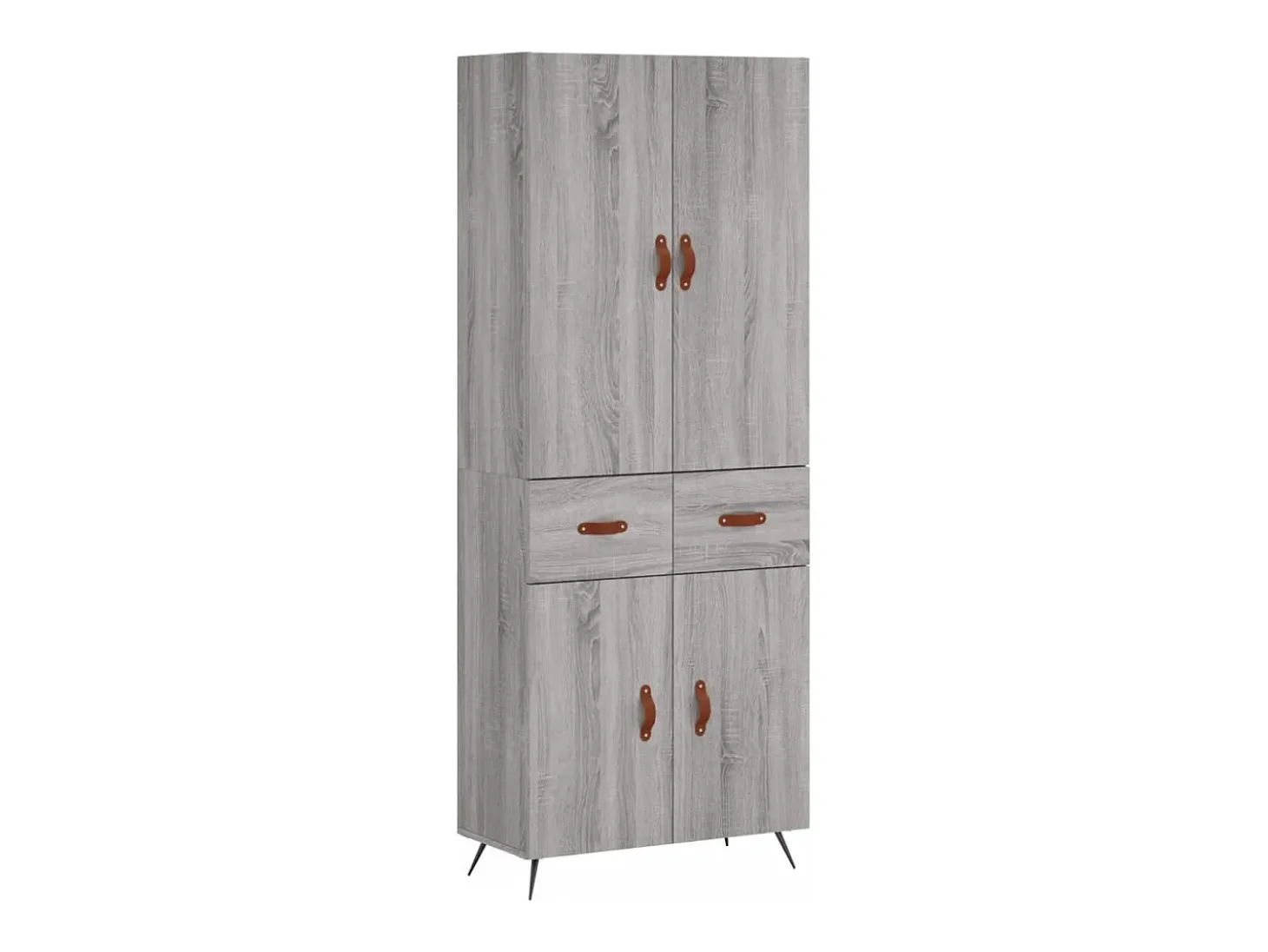 Aparador alto madera contrachapada gris sonoma 69,5x34x180 cm