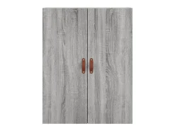Aparador alto madera contrachapada gris sonoma 69,5x34x180 cm