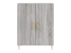 Aparador alto madera contrachapada gris sonoma 69,5x34x180 cm