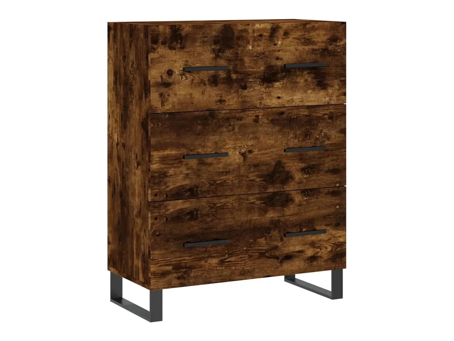 Aparador alto madera contrachapada roble ahumado 69,5x34x180 cm