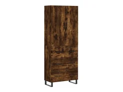 Aparador alto madera contrachapada roble ahumado 69,5x34x180 cm