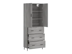 Aparador alto madera contrachapada gris sonoma 69,5x34x180 cm ES36869