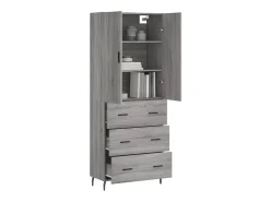 Aparador alto madera contrachapada gris sonoma 69,5x34x180 cm ES36869