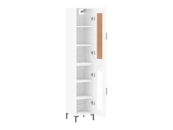 Aparador alto madera contrachapada blanco 34,5x34x180 cm ES82576