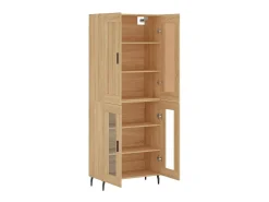 Aparador alto madera contrachapada color roble 69,5x34x180 cm ES862803