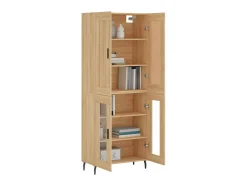 Aparador alto madera contrachapada color roble 69,5x34x180 cm ES862803