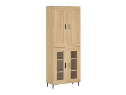 Aparador alto madera contrachapada color roble 69,5x34x180 cm ES862803