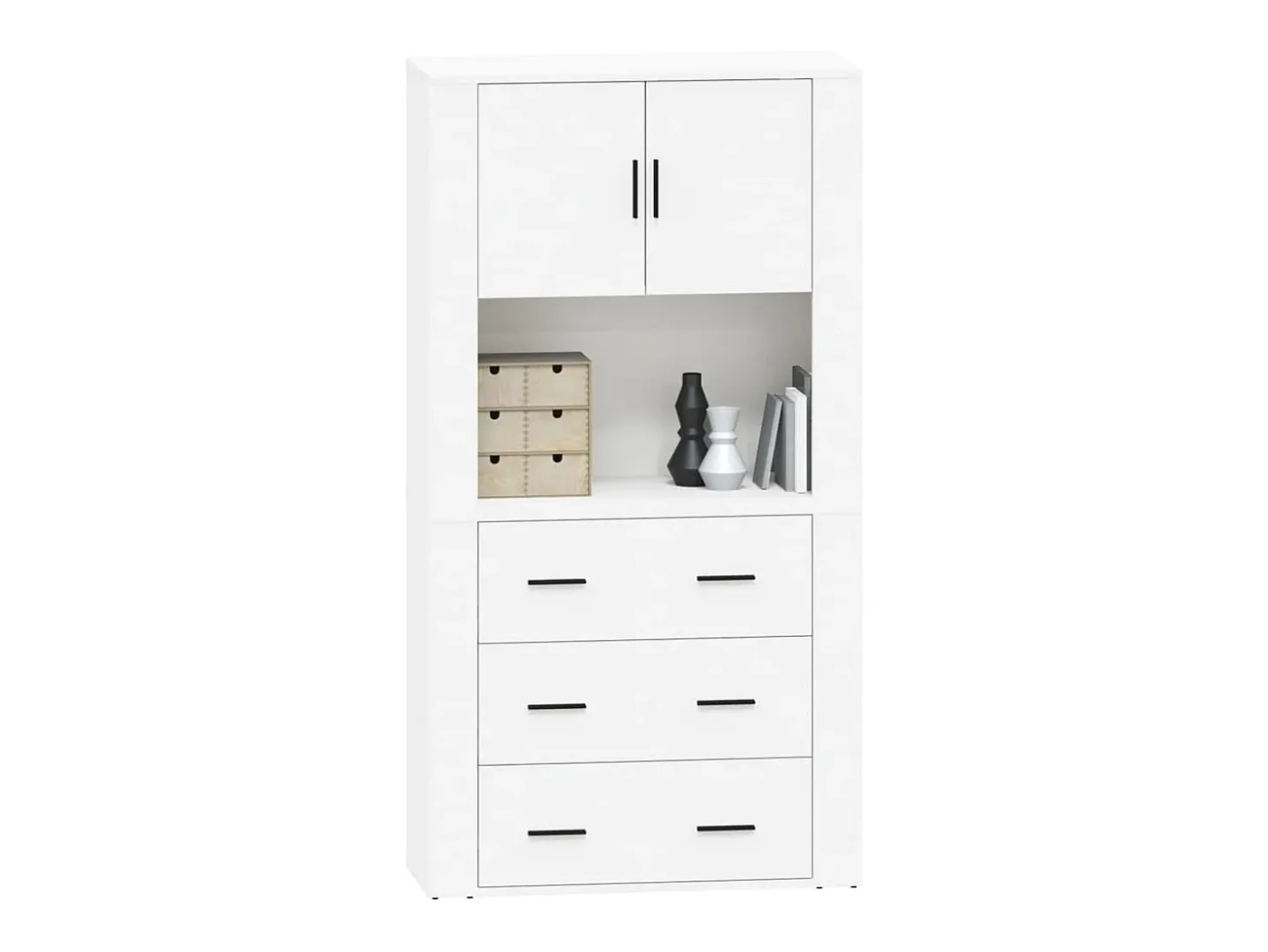 Aparador alto madera contrachapada blanco