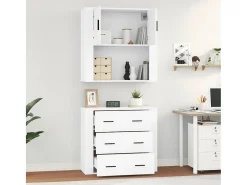 Aparador alto madera contrachapada blanco