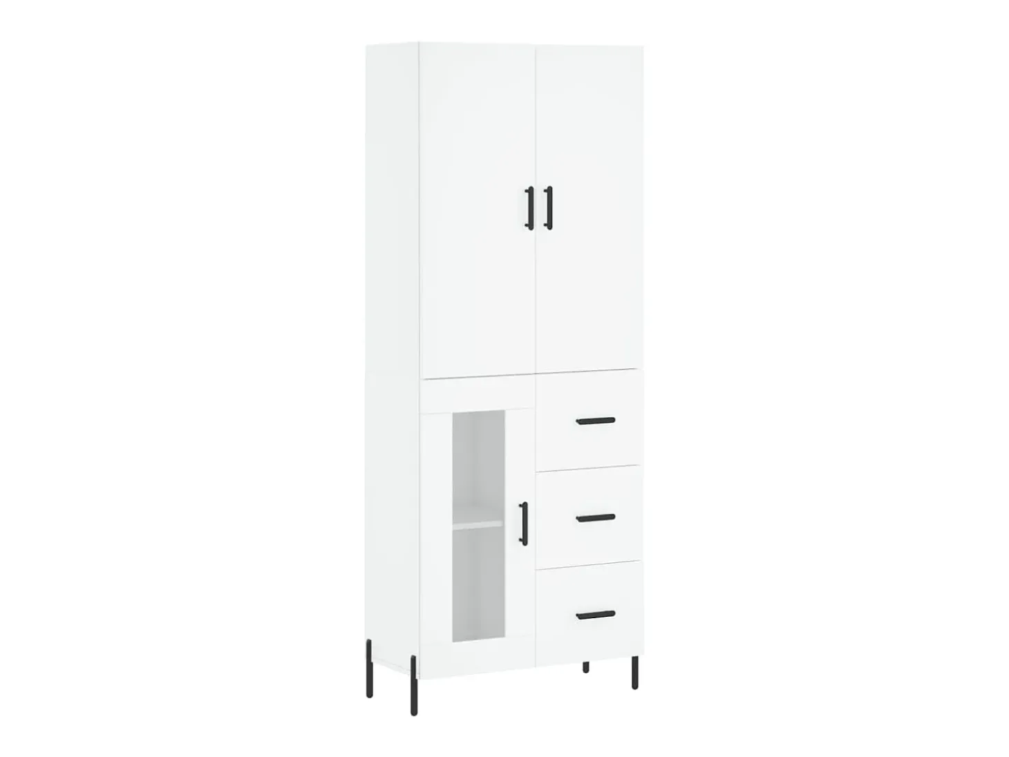 Aparador alto madera contrachapada blanco 69,5x34x180 cm ES37396