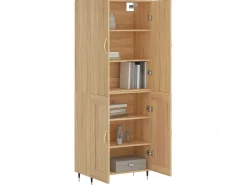 Aparador alto madera contrachapada color roble 69,5x34x180 cm ES13034