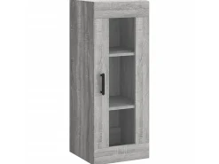 Aparador alto madera contrachapada gris Sonoma 34,5x34x180 cm ES82054