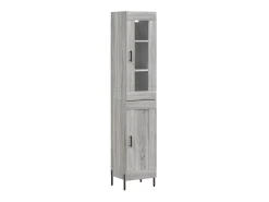 Aparador alto madera contrachapada gris Sonoma 34,5x34x180 cm ES82054