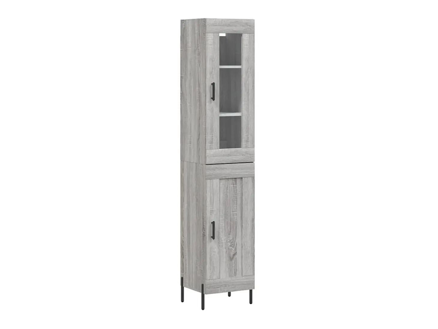 Aparador alto madera contrachapada gris Sonoma 34,5x34x180 cm ES82054