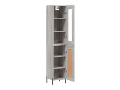 Aparador alto madera contrachapada gris Sonoma 34,5x34x180 cm ES82054