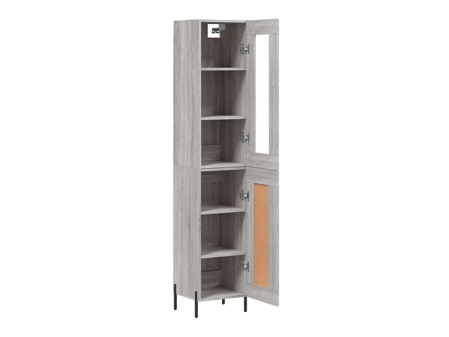 Aparador alto madera contrachapada gris Sonoma 34,5x34x180 cm ES82054