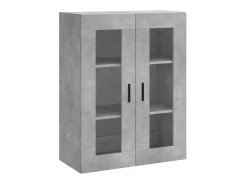 Aparador alto madera contrachapada gris hormigón 69,5x34x180 cm ES21285