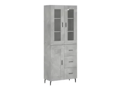 Aparador alto madera contrachapada gris hormigón 69,5x34x180 cm ES21285