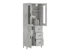 Aparador alto madera contrachapada gris hormigón 69,5x34x180 cm ES21285