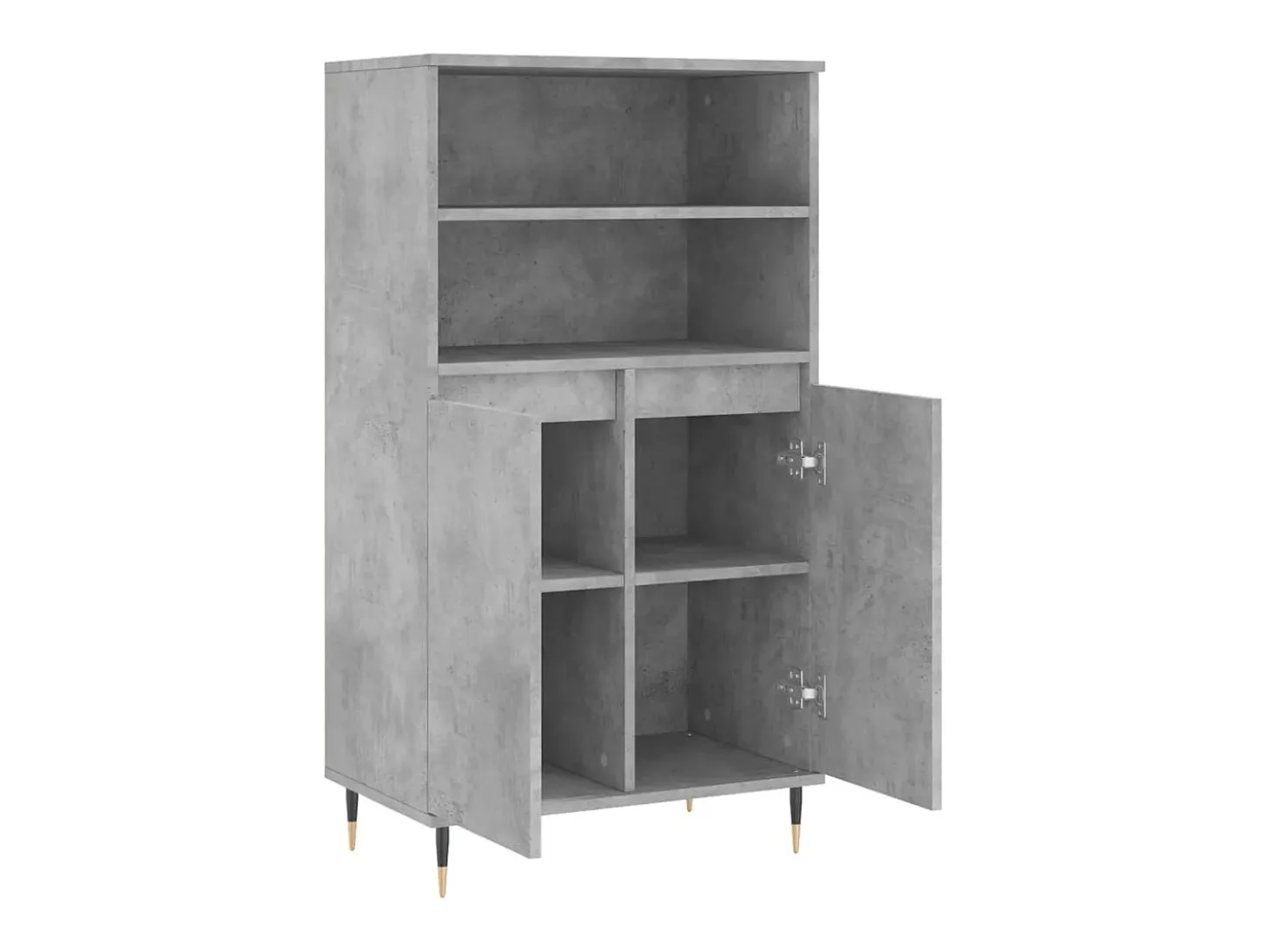 Aparador alto madera contrachapada gris hormigón 60x36x110 cm ES85292
