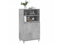 Aparador alto madera contrachapada gris hormigón 60x36x110 cm ES85292