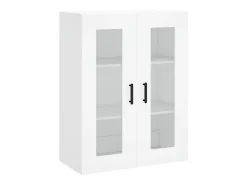 Aparador alto madera contrachapada blanco 69,5x34x180 cm