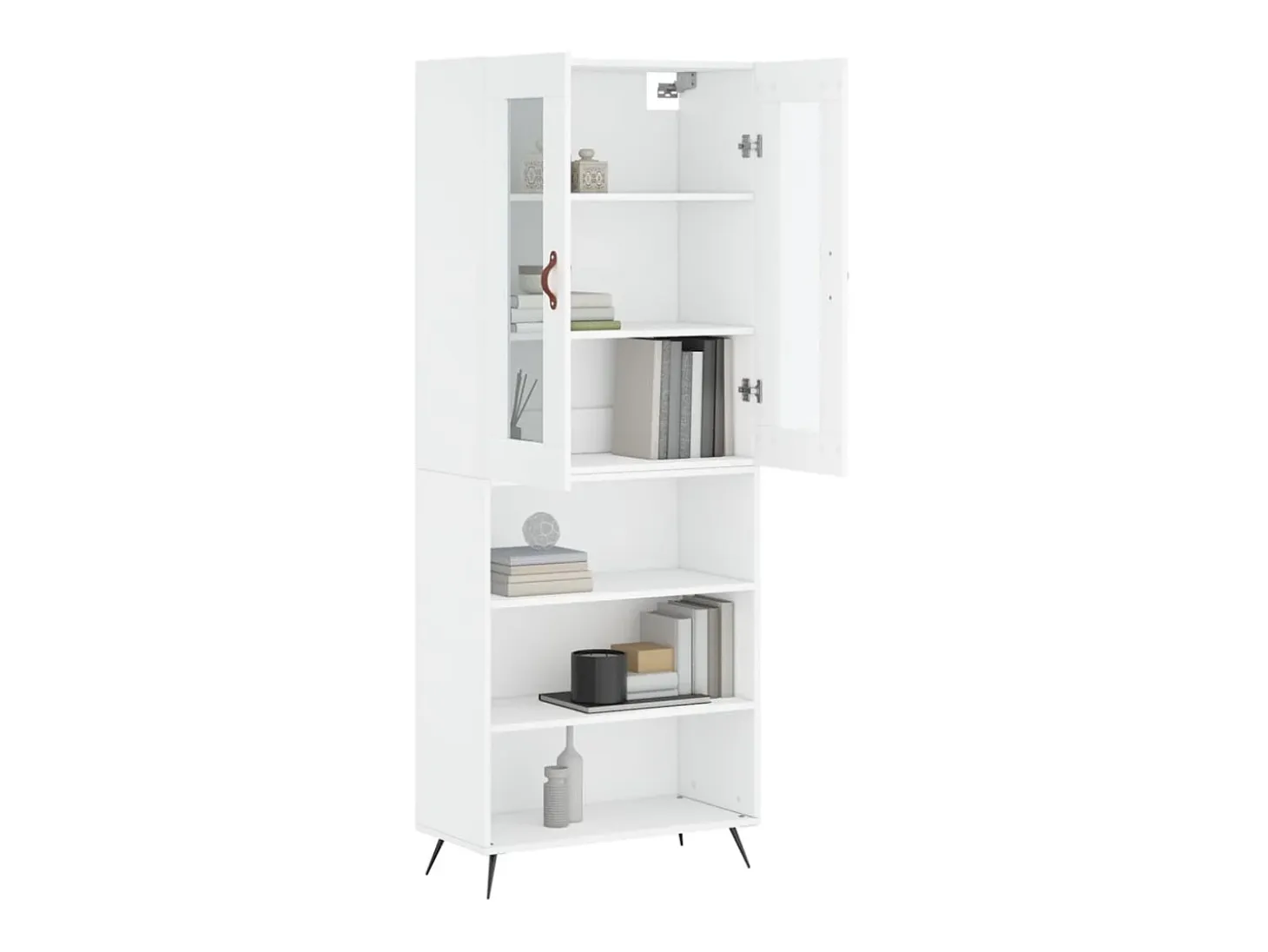 Aparador alto madera contrachapada blanco 69,5x34x180 cm ES54962