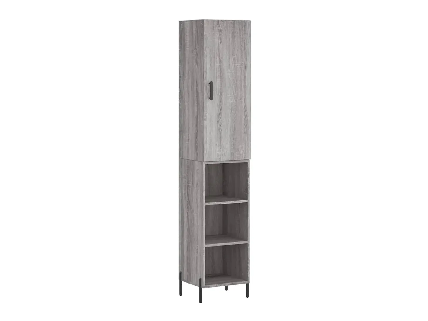 Aparador alto madera contrachapada gris Sonoma 34,5x34x180 cm ES74501