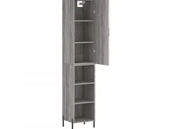 Aparador alto madera contrachapada gris Sonoma 34,5x34x180 cm ES74501