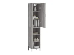 Aparador alto madera contrachapada gris Sonoma 34,5x34x180 cm ES74501