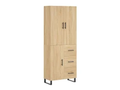 Aparador alto madera contrachapada color roble 69,5x34x180 cm ES945955