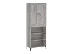 Aparador alto madera contrachapada gris sonoma 69,5x34x180 cm ES80975