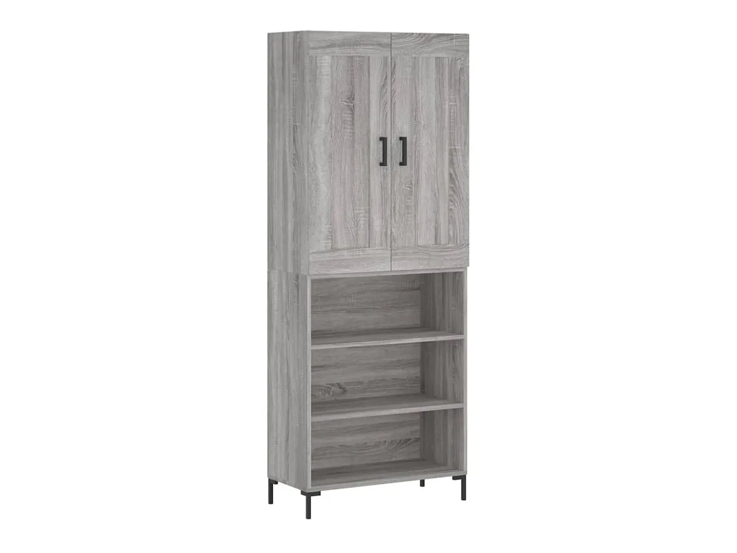 Aparador alto madera contrachapada gris sonoma 69,5x34x180 cm ES80975