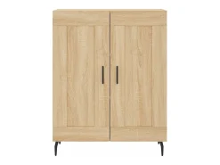 Aparador alto madera contrachapada color roble 69,5x34x180 cm