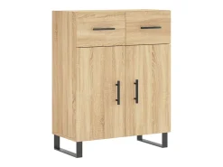 Aparador alto madera contrachapada color roble 69,5x34x180 cm