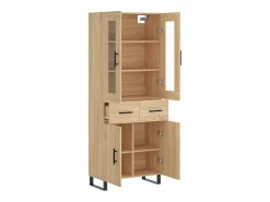 Aparador alto madera contrachapada color roble 69,5x34x180 cm