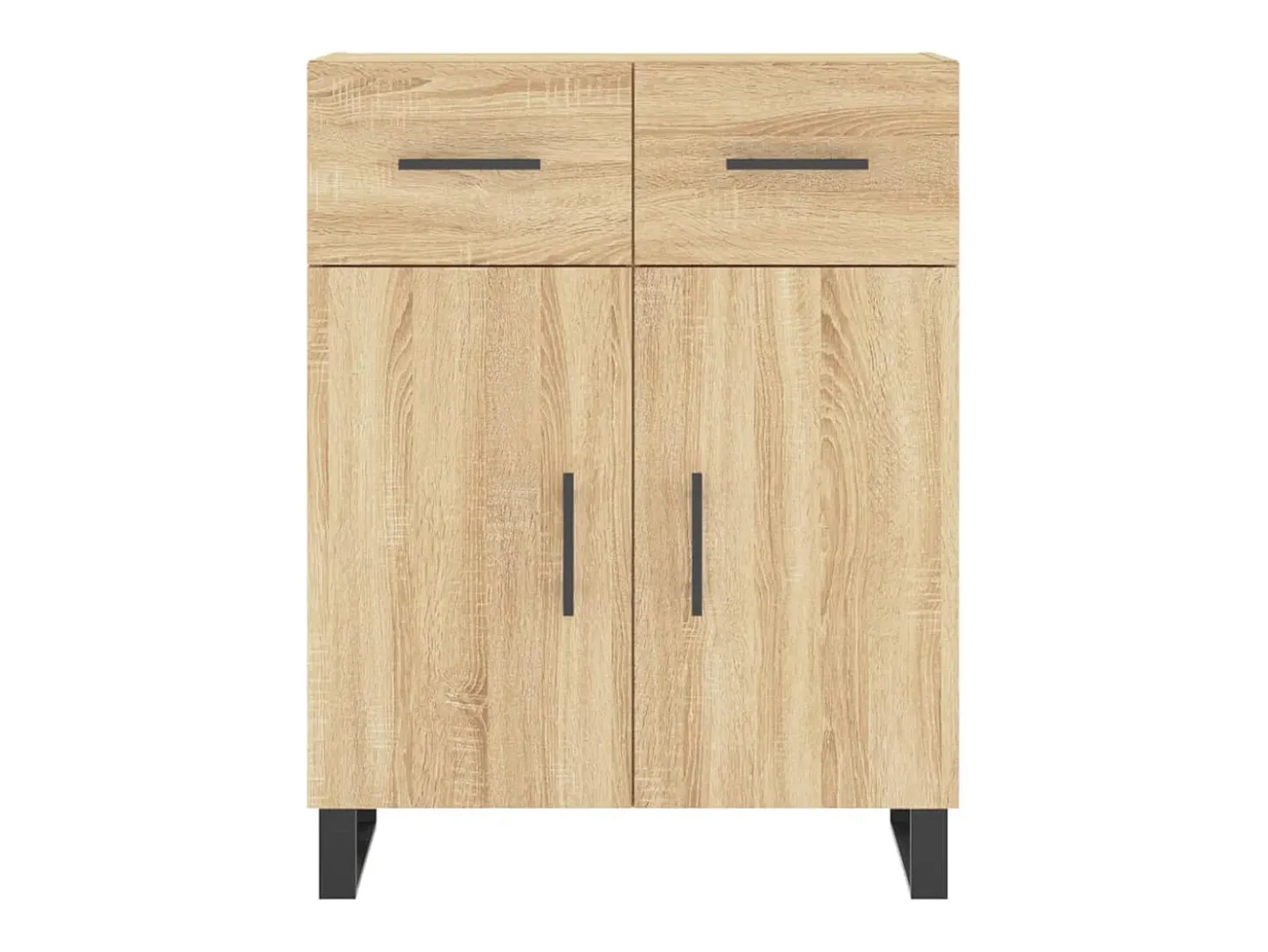 Aparador alto madera contrachapada color roble 69,5x34x180 cm