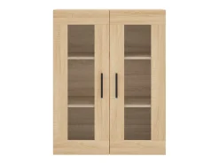 Aparador alto madera contrachapada color roble 69,5x34x180 cm