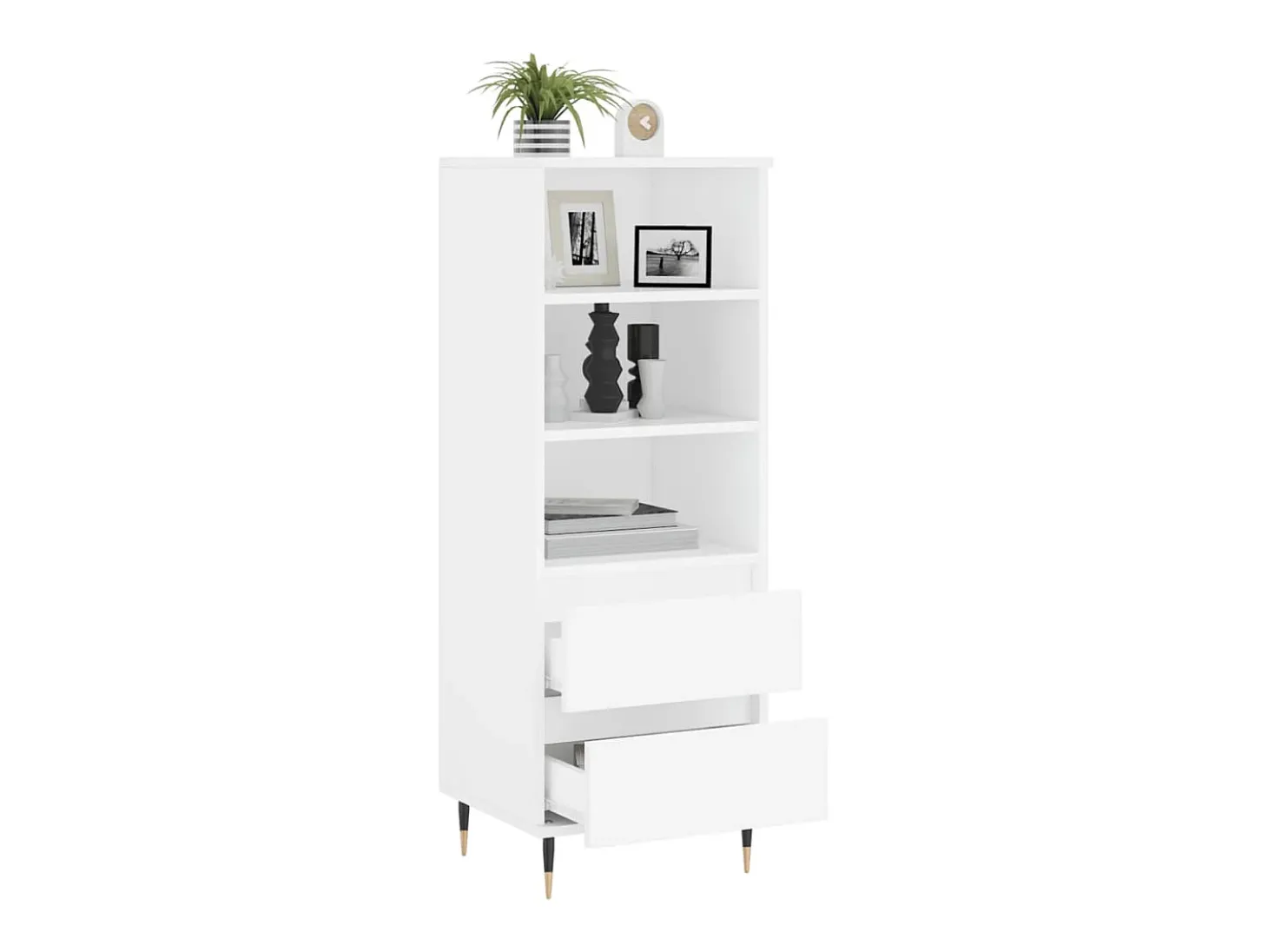 Aparador alto madera contrachapada blanco 40x36x110 cm ES75455