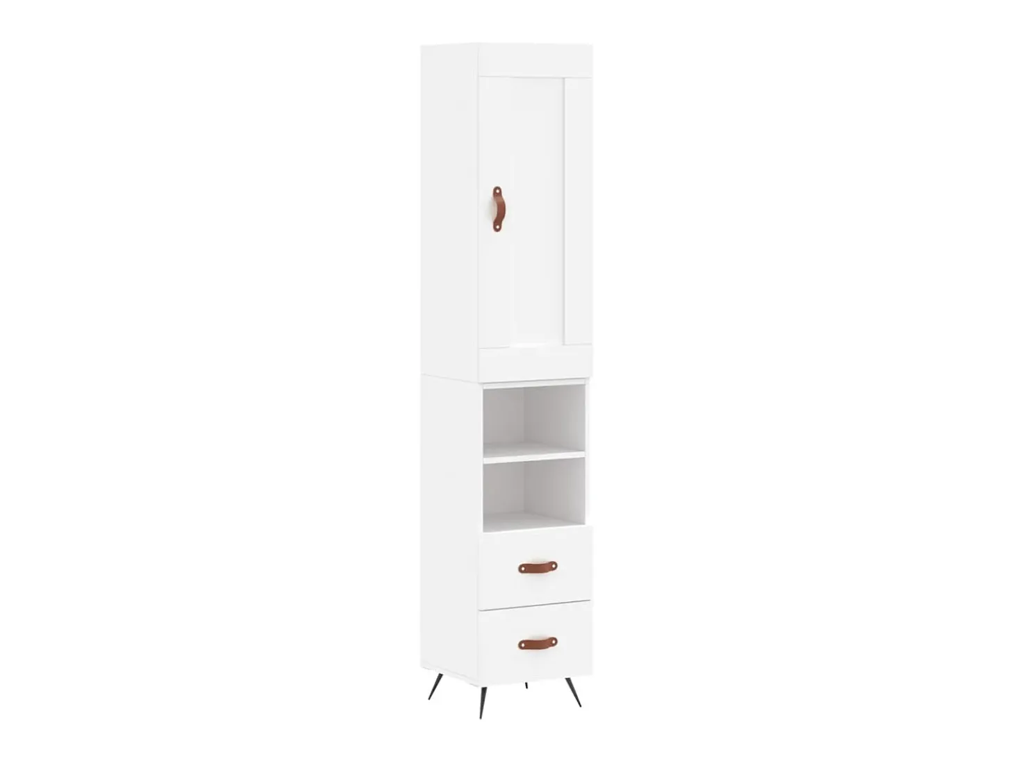 Aparador alto madera contrachapada blanco 34,5x34x180 cm ES56509