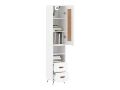 Aparador alto madera contrachapada blanco 34,5x34x180 cm ES56509