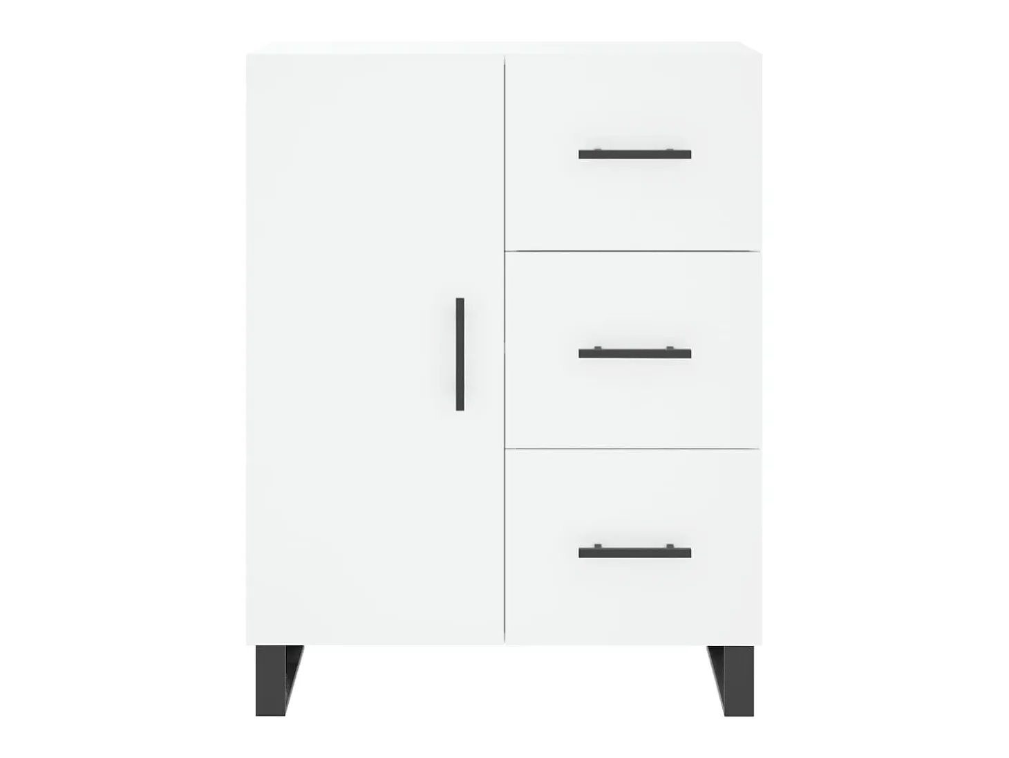 Aparador alto madera contrachapada blanco 69,5x34x180 cm