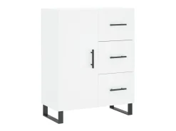 Aparador alto madera contrachapada blanco 69,5x34x180 cm
