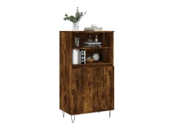 Aparador alto madera contrachapada roble ahumado 60x36x110 cm ES71684