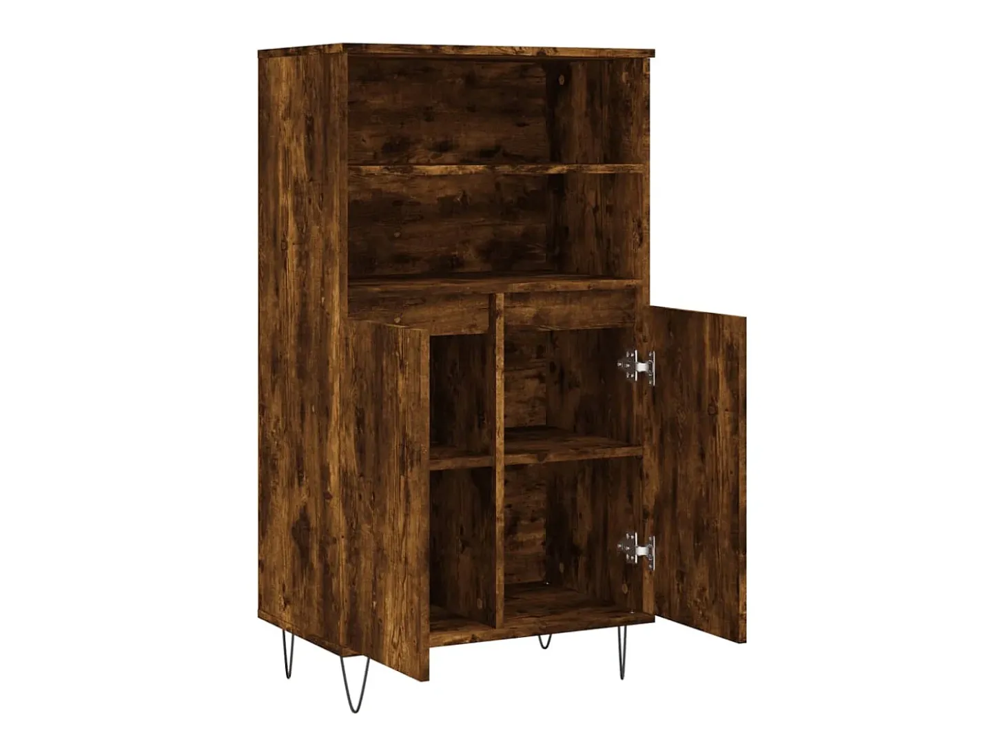 Aparador alto madera contrachapada roble ahumado 60x36x110 cm ES71684