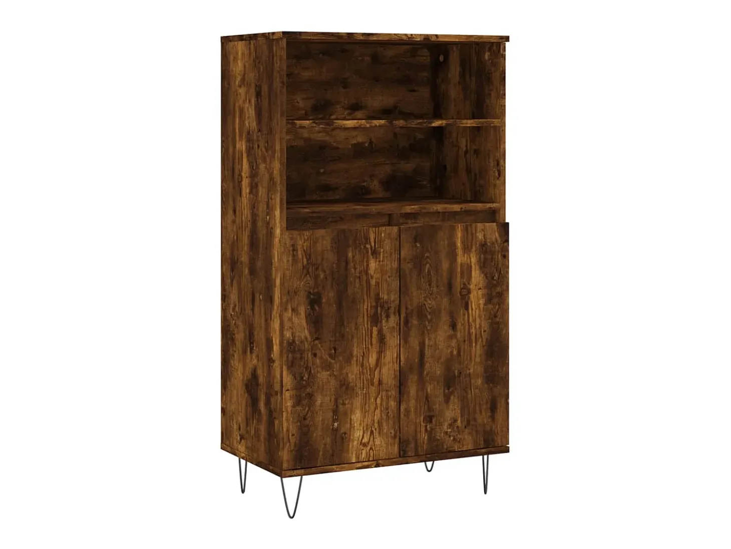 Aparador alto madera contrachapada roble ahumado 60x36x110 cm ES71684