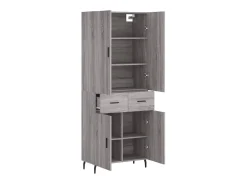 Aparador alto madera contrachapada gris sonoma 69,5x34x180 cm ES23731