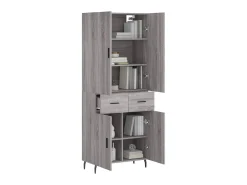 Aparador alto madera contrachapada gris sonoma 69,5x34x180 cm ES23731