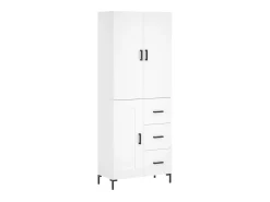 Aparador alto madera contrachapada blanco 69,5x34x180 cm ES78150